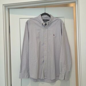 Ralph Lauren Men’s Striped Button Down - Lavender - Custom Fit XL